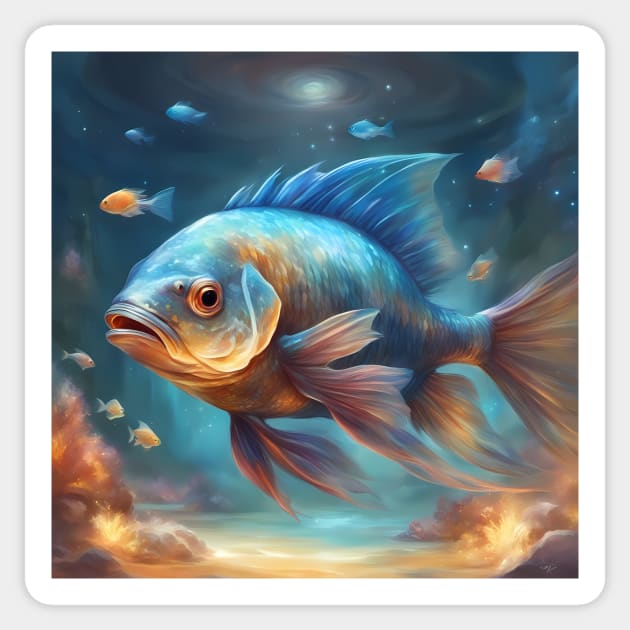 symphony of anger the fish Sticker by animegirlnft